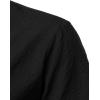imageMens Stylish Seersucker Texture Short Sleeve Henley Shirts Lightweight Stretch Band Collar Beach Vacation TopBlack