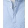 imageMens Stylish Seersucker Texture Short Sleeve Henley Shirts Lightweight Stretch Band Collar Beach Vacation TopLight Blue