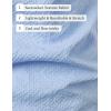 imageMens Stylish Seersucker Texture Short Sleeve Henley Shirts Lightweight Stretch Band Collar Beach Vacation TopLight Blue