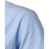 imageMens Stylish Seersucker Texture Short Sleeve Henley Shirts Lightweight Stretch Band Collar Beach Vacation TopLight Blue