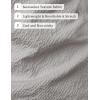 imageMens Stylish Seersucker Texture Short Sleeve Henley Shirts Lightweight Stretch Band Collar Beach Vacation TopLight Grey
