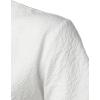 imageMens Stylish Seersucker Texture Short Sleeve Henley Shirts Lightweight Stretch Band Collar Beach Vacation TopWhite