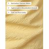 imageMens Stylish Seersucker Texture Short Sleeve Henley Shirts Lightweight Stretch Band Collar Beach Vacation TopYellow