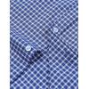 imageMens Transitional Weather Slim Fit Long Sleeve Button Down Shirt Business Casual Dress Shirts with PocketBlue Gingham