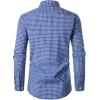 imageMens Transitional Weather Slim Fit Long Sleeve Button Down Shirt Business Casual Dress Shirts with PocketBlue Gingham