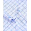 imageMens Transitional Weather Slim Fit Long Sleeve Button Down Shirt Business Casual Dress Shirts with PocketBlue Purple Gingham