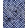 imageMens Transitional Weather Slim Fit Long Sleeve Button Down Shirt Business Casual Dress Shirts with PocketDark Blue Gingham