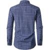 imageMens Transitional Weather Slim Fit Long Sleeve Button Down Shirt Business Casual Dress Shirts with PocketDark Blue Gingham
