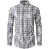 imageMens Transitional Weather Slim Fit Long Sleeve Button Down Shirt Business Casual Dress Shirts with PocketKhaki Gingham