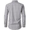 imageMens Transitional Weather Slim Fit Long Sleeve Button Down Shirt Business Casual Dress Shirts with PocketKhaki Gingham