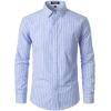 imageMens Transitional Weather Slim Fit Long Sleeve Button Down Shirt Business Casual Dress Shirts with PocketLight Blue Gingham