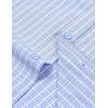 imageMens Transitional Weather Slim Fit Long Sleeve Button Down Shirt Business Casual Dress Shirts with PocketLight Blue Gingham