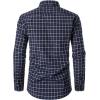 imageMens Transitional Weather Slim Fit Long Sleeve Button Down Shirt Business Casual Dress Shirts with PocketNavy Gingham