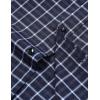 imageMens Transitional Weather Slim Fit Long Sleeve Button Down Shirt Business Casual Dress Shirts with PocketNavy Gingham