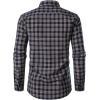 imageMens Transitional Weather Slim Fit Long Sleeve Button Down Shirt Business Casual Dress Shirts with PocketNavy Tan Gingham