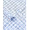 imageMens Transitional Weather Slim Fit Long Sleeve Button Down Shirt Business Casual Dress Shirts with PocketWhite Blue Gingham