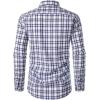 imageMens Transitional Weather Slim Fit Long Sleeve Button Down Shirt Business Casual Dress Shirts with PocketWhite Navy Gingham