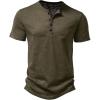 imageMens Casual Short Sleeve Slim Fit 4 Buttons Henley Shirts