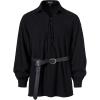 imageMens Cotton Lace Up Retro Design Shirts for Renaissance Pirate Viking Medieval Costume Without BeltBlack
