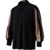 imageMens Retro Lace Up Shirts for Renaissance Pirate Clown Medieval Viking CostumeBlack Coffee
