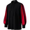 imageMens Retro Lace Up Shirts for Renaissance Pirate Clown Medieval Viking CostumeBlack Red