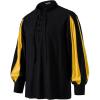 imageMens Retro Lace Up Shirts for Renaissance Pirate Clown Medieval Viking CostumeBlack Yellow