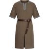 imageMens Retro Style Cotton Short Sleeves Tunic Shirts for Viking Medieval Renaissance Costume Without BeltCoffee