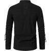 imageMens Retro Lace Up Renaissance Pirate Medieval Costume Cotton Long Sleeve Viking ShirtBlack