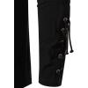 imageMens Retro Lace Up Renaissance Pirate Medieval Costume Cotton Long Sleeve Viking ShirtBlack