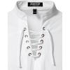 imageMens Retro Lace Up Renaissance Pirate Medieval Costume Cotton Long Sleeve Viking ShirtWhite