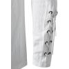 imageMens Retro Lace Up Renaissance Pirate Medieval Costume Cotton Long Sleeve Viking ShirtWhite