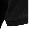 imageMens Stretch Breathable Ribbed Knit Short Sleeve Slim Fit Polo Casual Fitted Muscle Shirt Black L