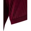 imageMens Stretch Breathable Ribbed Knit Short Sleeve Slim Fit Polo Casual Fitted Muscle Shirt Burgundy L
