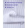 imageMens Stretch Breathable Ribbed Knit Short Sleeve Slim Fit Polo Casual Fitted Muscle Shirt White L