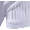 imageMens Stretch Breathable Ribbed Knit Short Sleeve Slim Fit Polo Casual Fitted Muscle Shirt White L