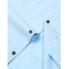 imageMens Stretch Cuban Collar Shirt Summer Lightweight Short Sleeve Button Down Shirts with Pocket for Beach VacationLight Blue