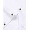 imageMens Stretch Cuban Collar Shirt Summer Lightweight Short Sleeve Button Down Shirts with Pocket for Beach VacationWhite