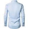 imageMens Stretch Wrinkle Free Dress Shirts Formal Prom Wedding Slim Fit Long Sleeve Button Down ShirtsLight Blue