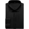 imageMens Stretch Wrinkle Free Dress Shirts Formal Wedding Prom Long Sleeve Slim Fit Button Down Shirt Black M