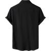 imageMens Stylish Stretch Wrinkle Free Short Sleeve Button Down Shirt Summer Casual Beach Vacation Button up ShirtsBlack
