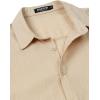 imageMens Stylish Stretch Wrinkle Free Short Sleeve Button Down Shirt Summer Casual Beach Vacation Button up ShirtsKhaki