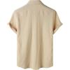 imageMens Stylish Stretch Wrinkle Free Short Sleeve Button Down Shirt Summer Casual Beach Vacation Button up ShirtsKhaki