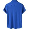 imageMens Stylish Stretch Wrinkle Free Short Sleeve Button Down Shirt Summer Casual Beach Vacation Button up ShirtsRoyal Blue