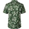 imageMens Summer Textured Cuban Collar Hawaiian Shirts Casual Vacation Short Sleeve Button Up Shirt with PocketForest Green