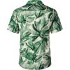 imageMens Summer Textured Cuban Collar Hawaiian Shirts Casual Vacation Short Sleeve Button Up Shirt with PocketGreen