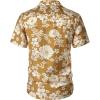 imageMens Summer Textured Cuban Collar Hawaiian Shirts Casual Vacation Short Sleeve Button Up Shirt with PocketMustard Yellow