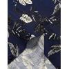 imageMens Summer Textured Cuban Collar Hawaiian Shirts Casual Vacation Short Sleeve Button Up Shirt with PocketNavy Blue Leaves