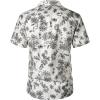 imageMens Summer Textured Cuban Collar Hawaiian Shirts Casual Vacation Short Sleeve Button Up Shirt with PocketWhite