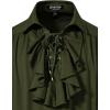 imageMens Vintage Ruffled Lace Up Shirts for Pirate Vampire Renaissance Gothic Victorian Steampunk Costume Without BeltArmy Green