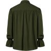 imageMens Vintage Ruffled Lace Up Shirts for Pirate Vampire Renaissance Gothic Victorian Steampunk Costume Without BeltArmy Green